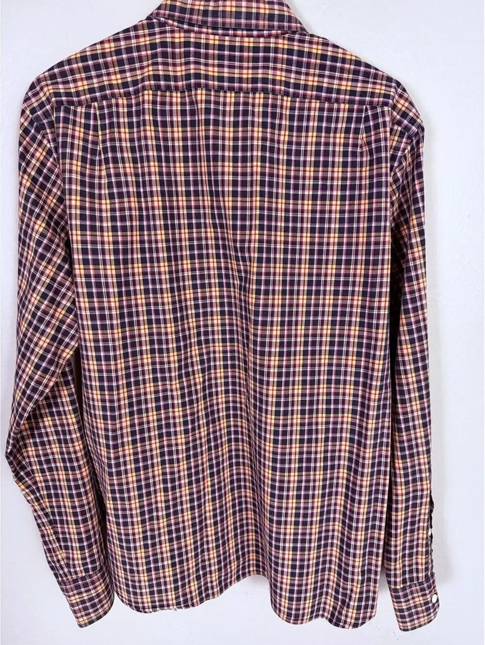 J.Crew‎ Slim Fit Plaid Button Down Shirt Red Yellow Blue Cotton, Lg